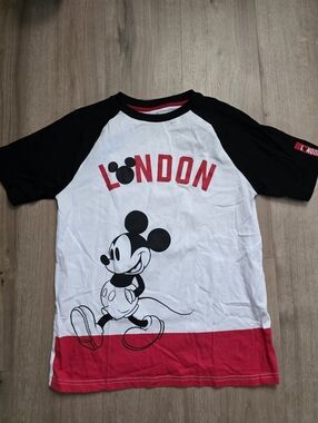 Mickey Mouse 'London' Raglan Tee - Black, White & Red